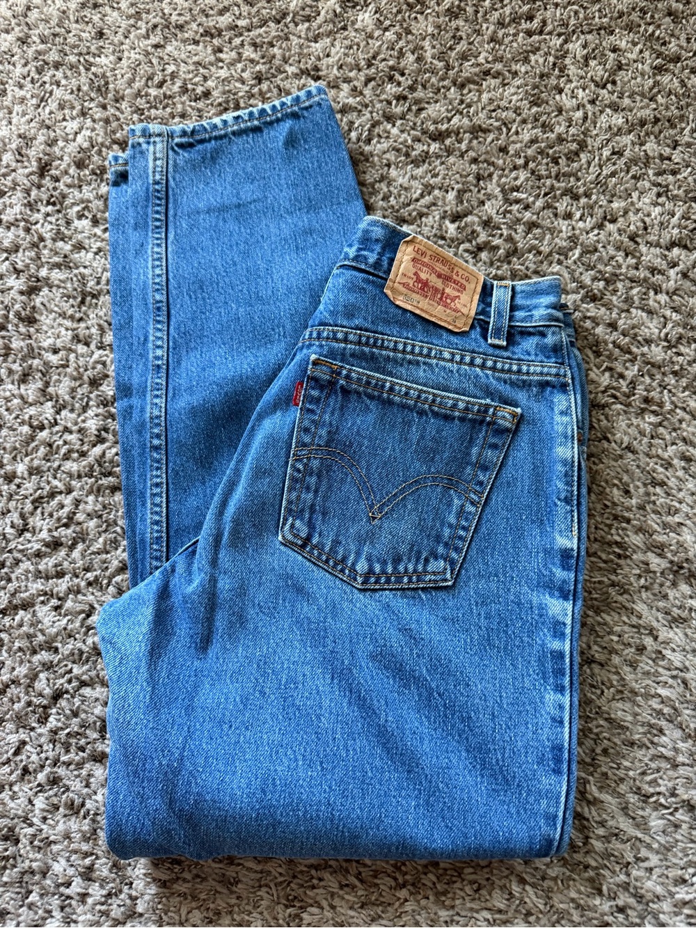 Vintage Levi's 550 Classic Relaxed Tapered Mom Jeans Medium Wash Size 12M